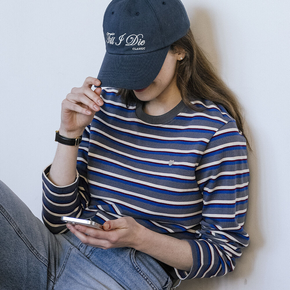 [GREEN BUTTER] Chain-Needlework Stripe Tee 4color★韓国発 Chain-Needlework Stripe Tee (Green) - 감도 깊은 취향 셀렉트