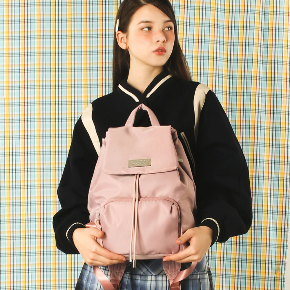 304 Small nylon draw flap backpack_Cream - 감도 깊은 취향