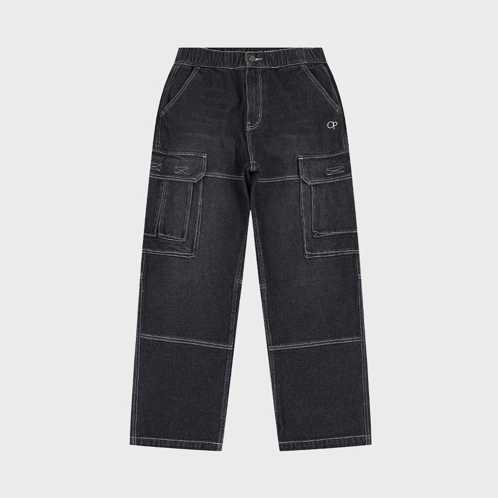CARPENTER CARGO WASHED JEANS_BLACK(NG2DFUD104A) - 감도 깊은