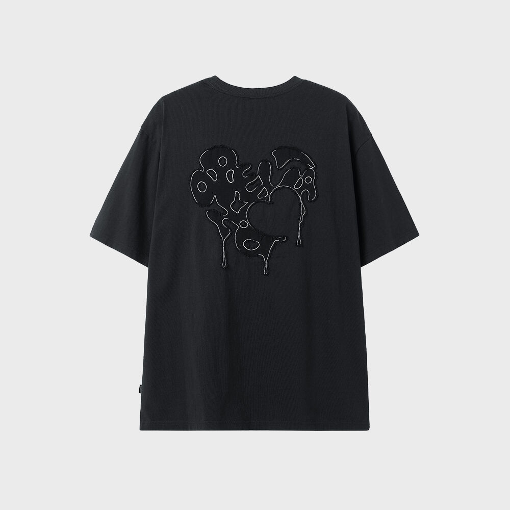 ★OY★EMBROIDERED HEART TEE - LIGHT MELANGE★正規品/直送料込 EMBROIDERED HEART TEE - LIGHT MELANGE - 감도 깊은 취향