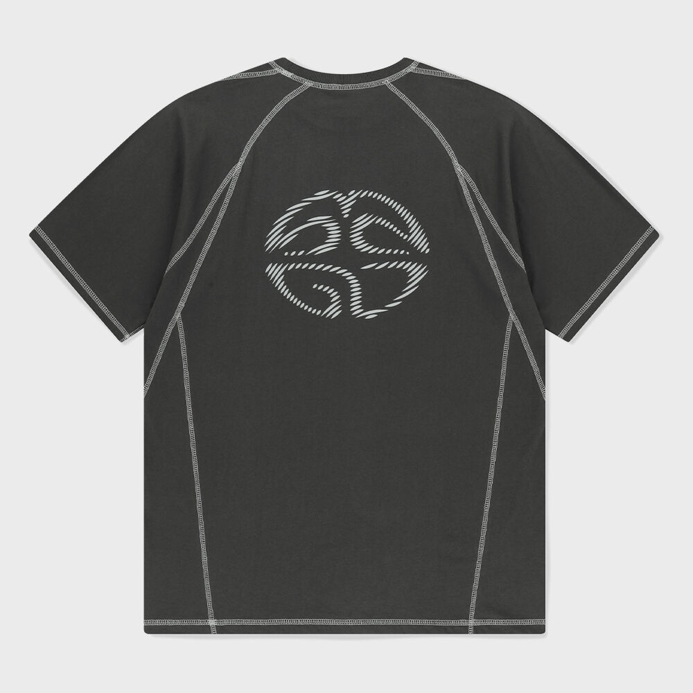 4 Symbol Colour Block Mesh T-Shirts - Black - 감도 깊은 취향