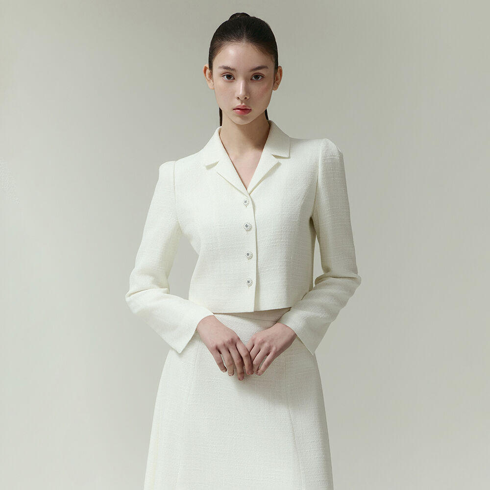 ジャケット AVANDRESS Daphne Tweed Double Button Crop Jacket IVORY MUSINSA | AVANDRESS Daphne Tweed Double Button Crop Jacket IVORY