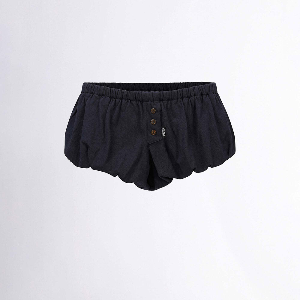 RIBBON FLOCKING MICRO SHORTS [GREY] - 감도 깊은 취향 셀렉트