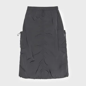 スカート [NICEGHOSTCLUB]COTTON MIDI SKIRT_BLACK(NG2DFFPA90A) PINTUCKED COTTON MIDI SKIRT - BLACK | COS