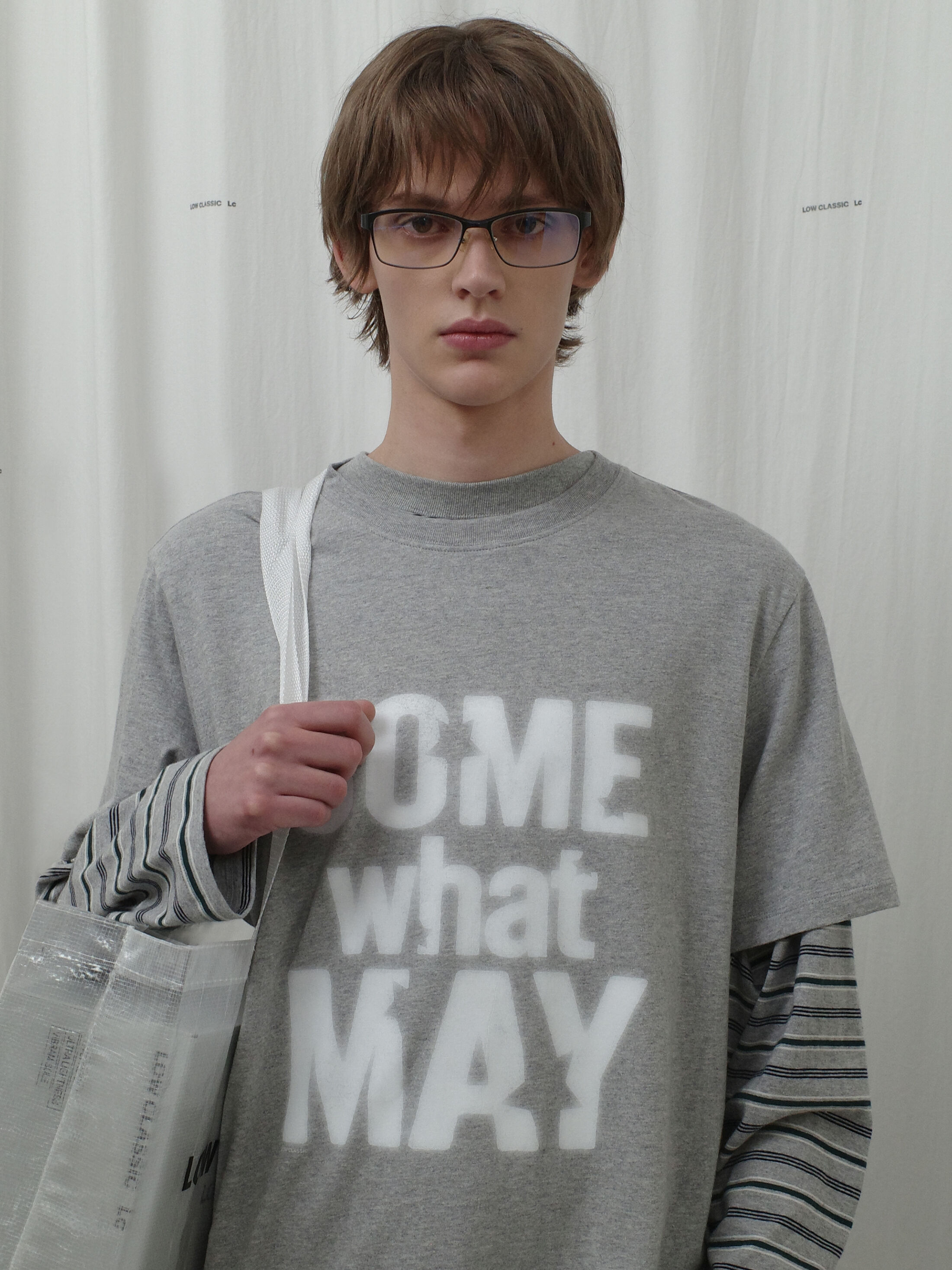 LONG SLEEVE STRIPED T-SHIRT_MELANGE GREY_LC251TS16MG - 감도