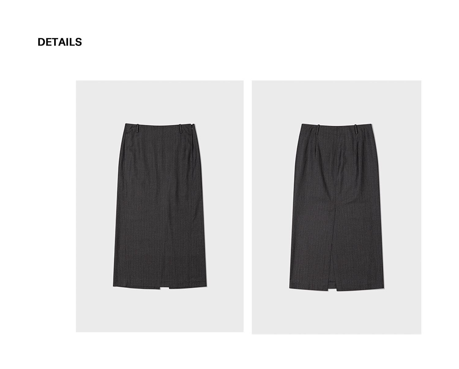 ★LOW CLASSIC★ RELAXED SLIT LONG SKIRTGREY STRIPE LC251SK01 RELAXED SLIT LONG SKIRT_GREY STRIPE_LC251SK01GT - 감도 깊은