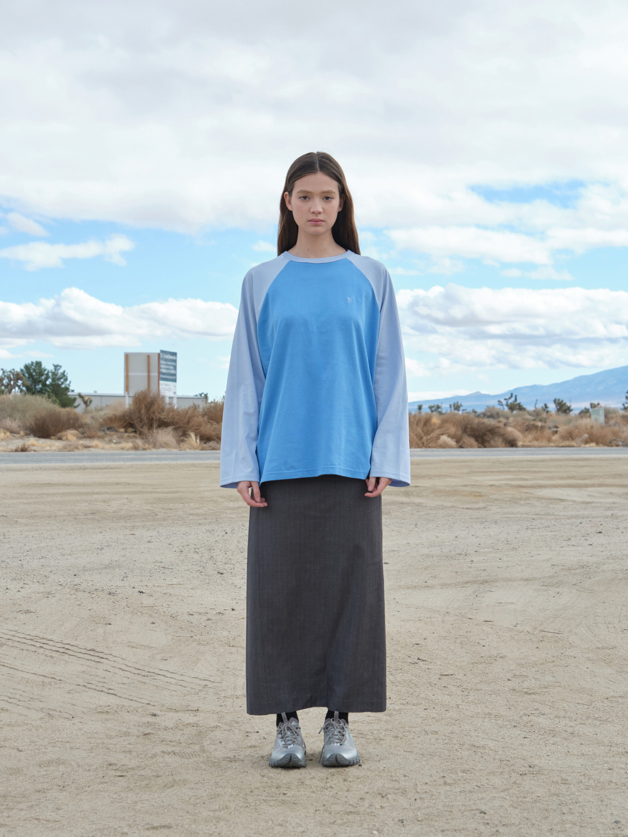 ★LOW CLASSIC★ RELAXED SLIT LONG SKIRTGREY STRIPE LC251SK01 RELAXED SLIT LONG SKIRT_GREY STRIPE_LC251SK01GT - 감도 깊은