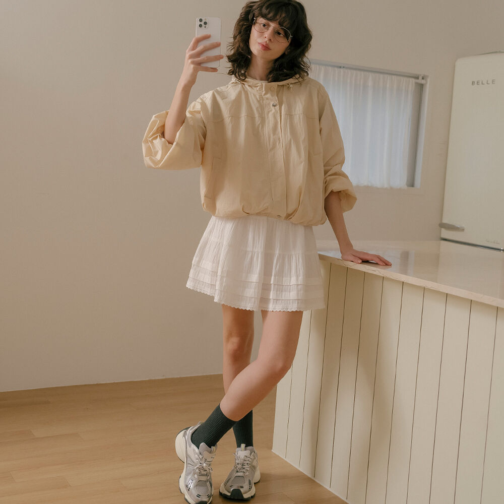 ★RONRON★ SHIRRING WIND JUMPER LACE WHITE MUSINSA | RONRON SHIRRING WIND JUMPER LACE WHITE