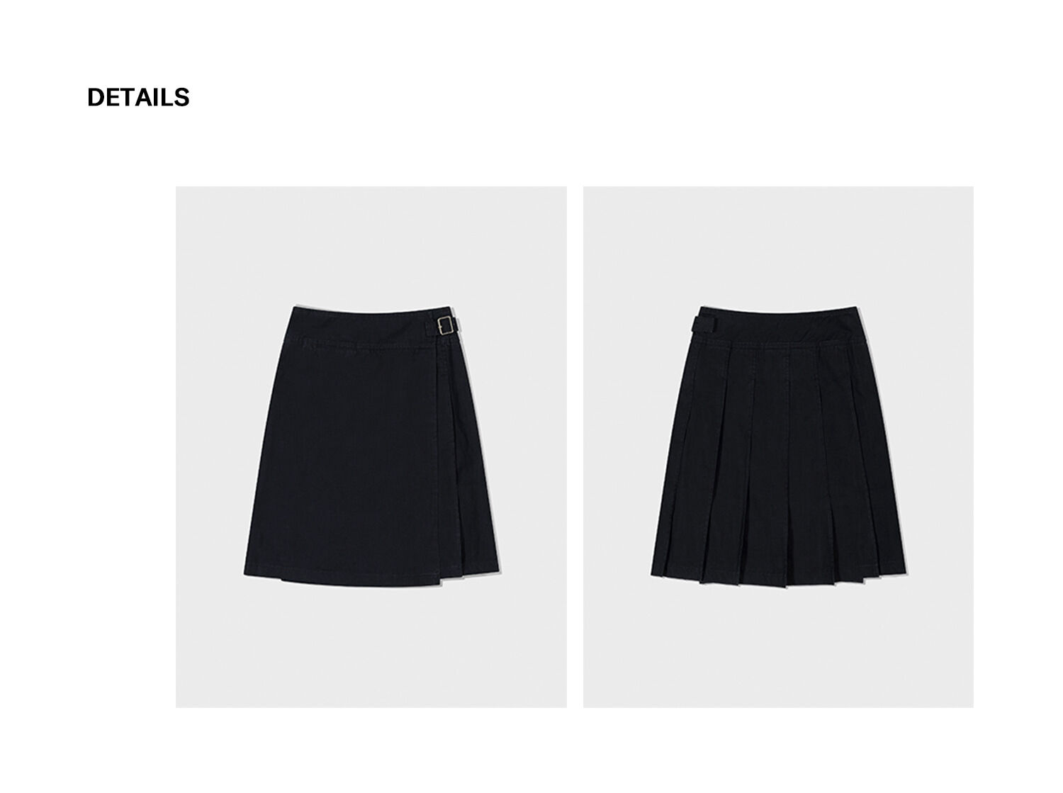 ★LOW CLASSIC★ WASHED COTTON PLEATS WRAP SKIRTBLACK LC251SK WASHED COTTON PLEATS WRAP SKIRT_BLACK_LC251SK06BK - 감도