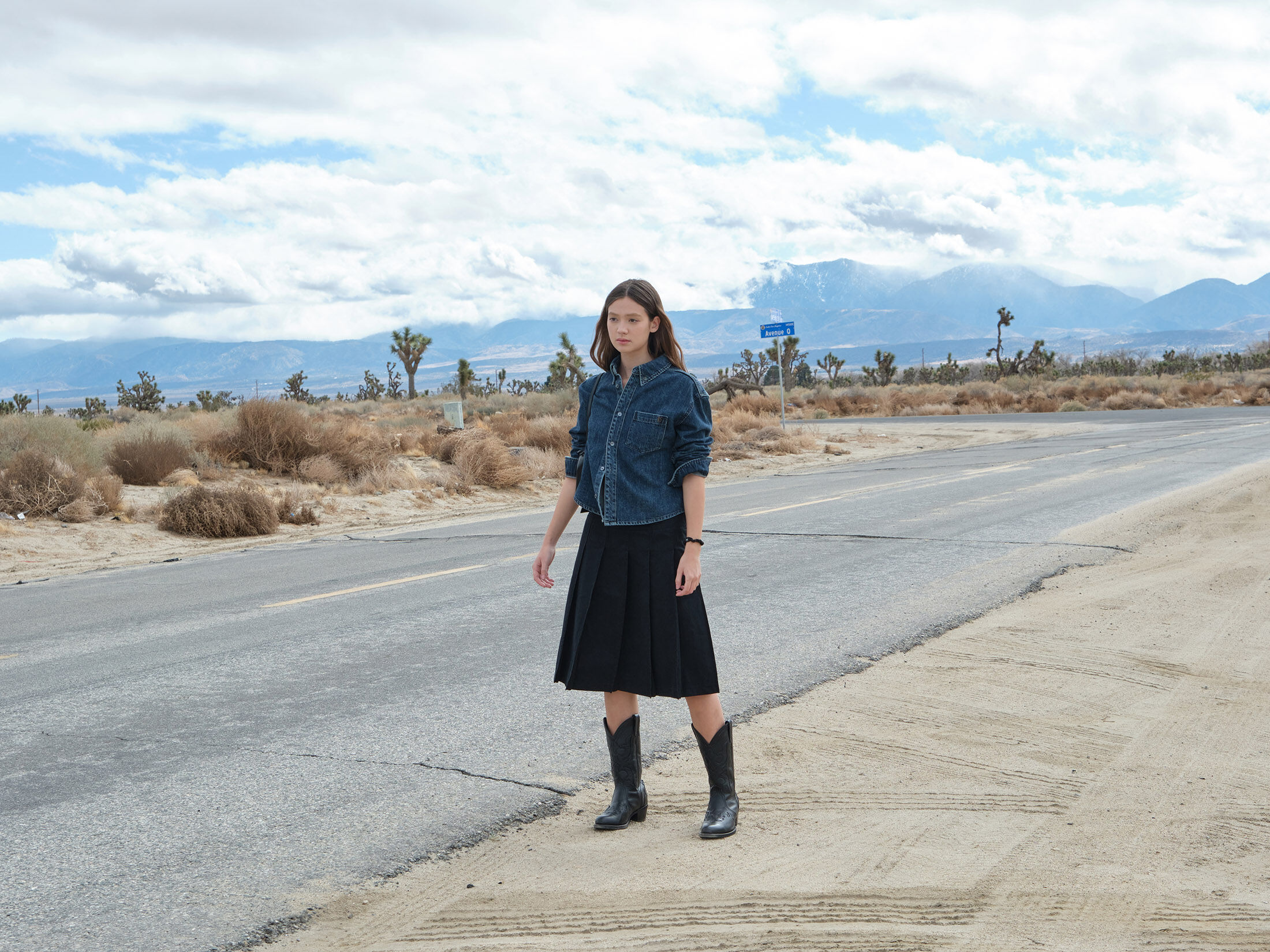[LOW CLASSIC] / ☆25SS WASHED COTTON PLEATS WRAP SKIRT/BLACK LOW CLASSIC
