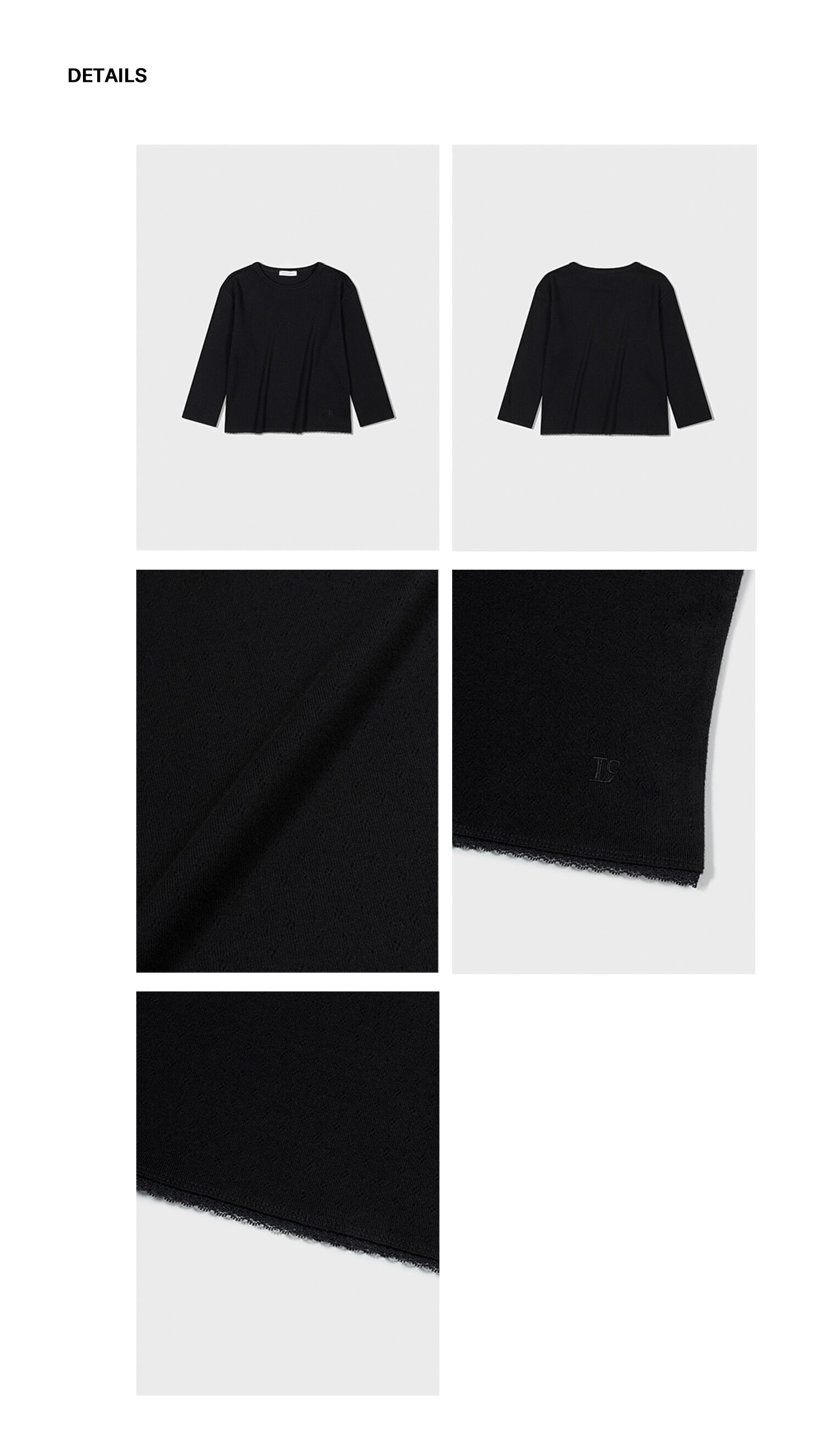 ■LOW CLASSIC■ POINTELL LACE TSHIRTBLACK LC251TS17BK MUSINSA公式 | LOW CLASSIC POINTELL LACE T