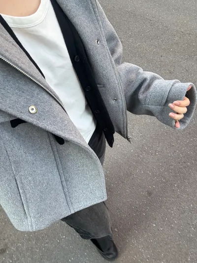 MISEKI SEOUL★韓国★人気★Duffle hoodie short coat 2色 Duffle hoodie short coat GREY | 후루츠패밀리
