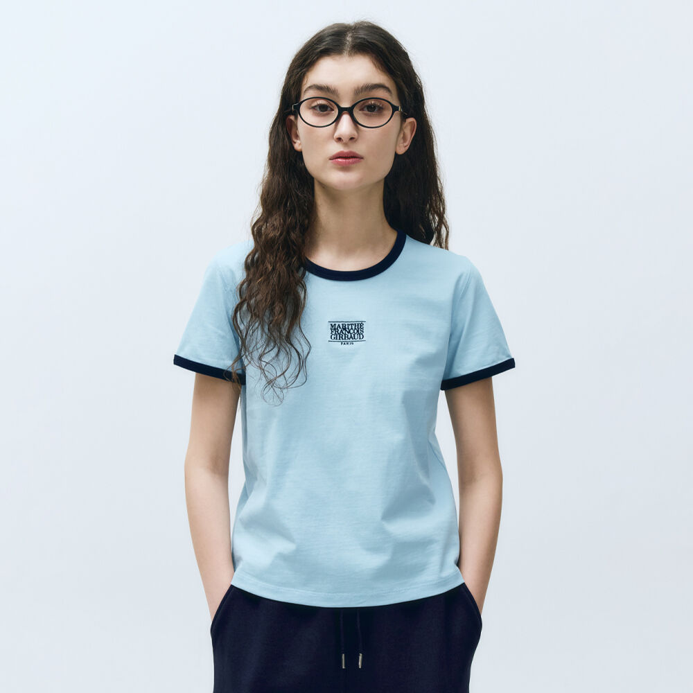 Marithe☆W VINTAGE BASEBALL RINGER TEE （5color） MUSINSA | MARITHÉ W VINTAGE BASEBALL RINGER TEE sky blue