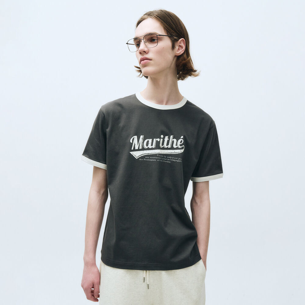 VINTAGE BASEBALL RINGER TEE charcoal - 감도 깊은 취향 셀렉트