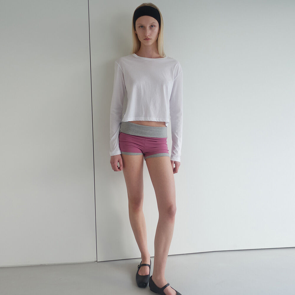 ★CERRIC★STRIPE FOLDOVER SHORTS★1894★Purple★韓国★大人気 STRIPE FOLDOVER SHORTS / PURPLE - 감도 깊은 취향 셀렉트샵 29CM