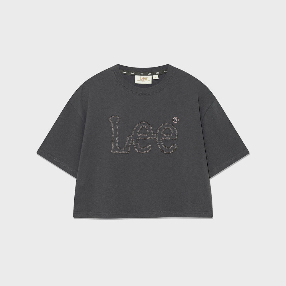 AEAE LOGO CROP T-SHIRTS [CHARCOAL] - 감도 깊은 취향 셀렉트샵