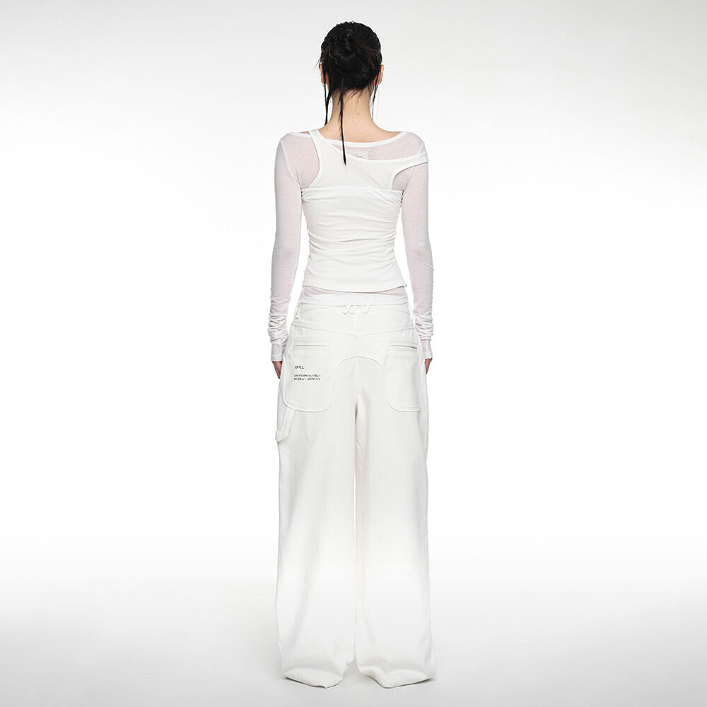 Asymmetrical Drape Pants (FL-245_Gray) - 감도 깊은 취향