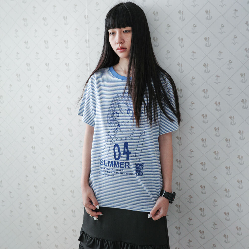 Ascii Pink Heesu Overfit T-shirt [White] - 감도 깊은 취향