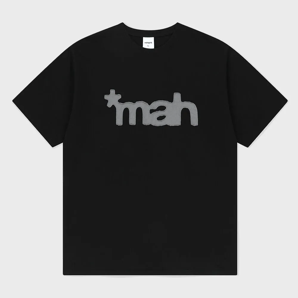 mah CUT OFF APPLIQUE TEE BLACK(MG2FMMT523A)