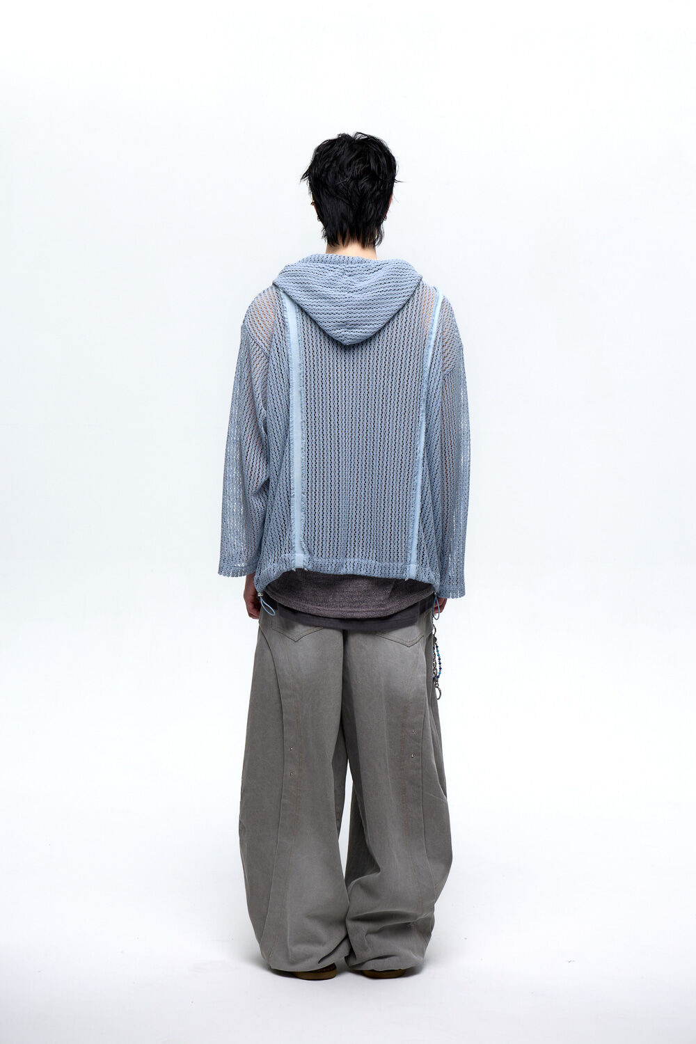 ☆送料・関税込☆R.SHEMISTE★DENIM PATCHED KNIT ZIP UP★ DENIM PATCHED KNIT HOOD ZIP UP - BLUE - 감도 깊은 취향