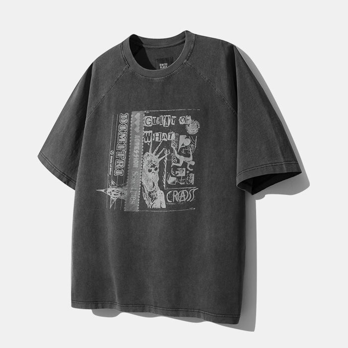 GRAILZ X KOIN SEOUL] MAGAZINE T-SHIRTS [MELANGE GREY] - 감도