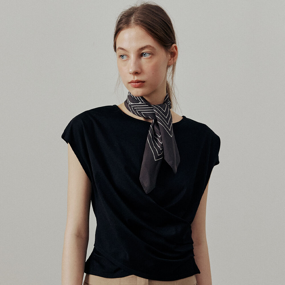 スカーフ [Margesherwood] / MARGE SKETCH SCARF / black/ivory SCARF - MARGESHERWOOD