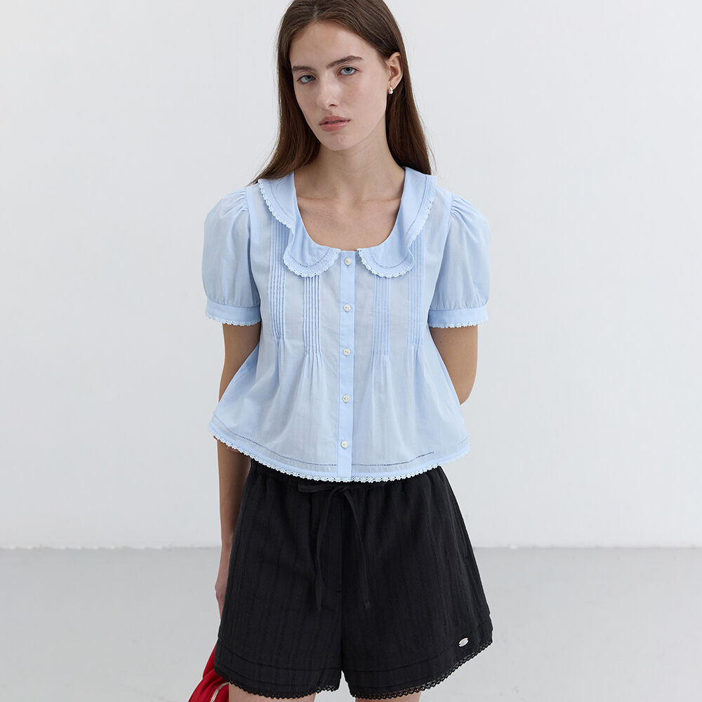 Tシャツ・カットソー Dunst JANE FRILL BLOUSE SOFT BLUE_UDBL5B222B1 JANE FRILL BLOUSE SOFT BLUE_UDBL5B222B1 - 감도 깊은 취향