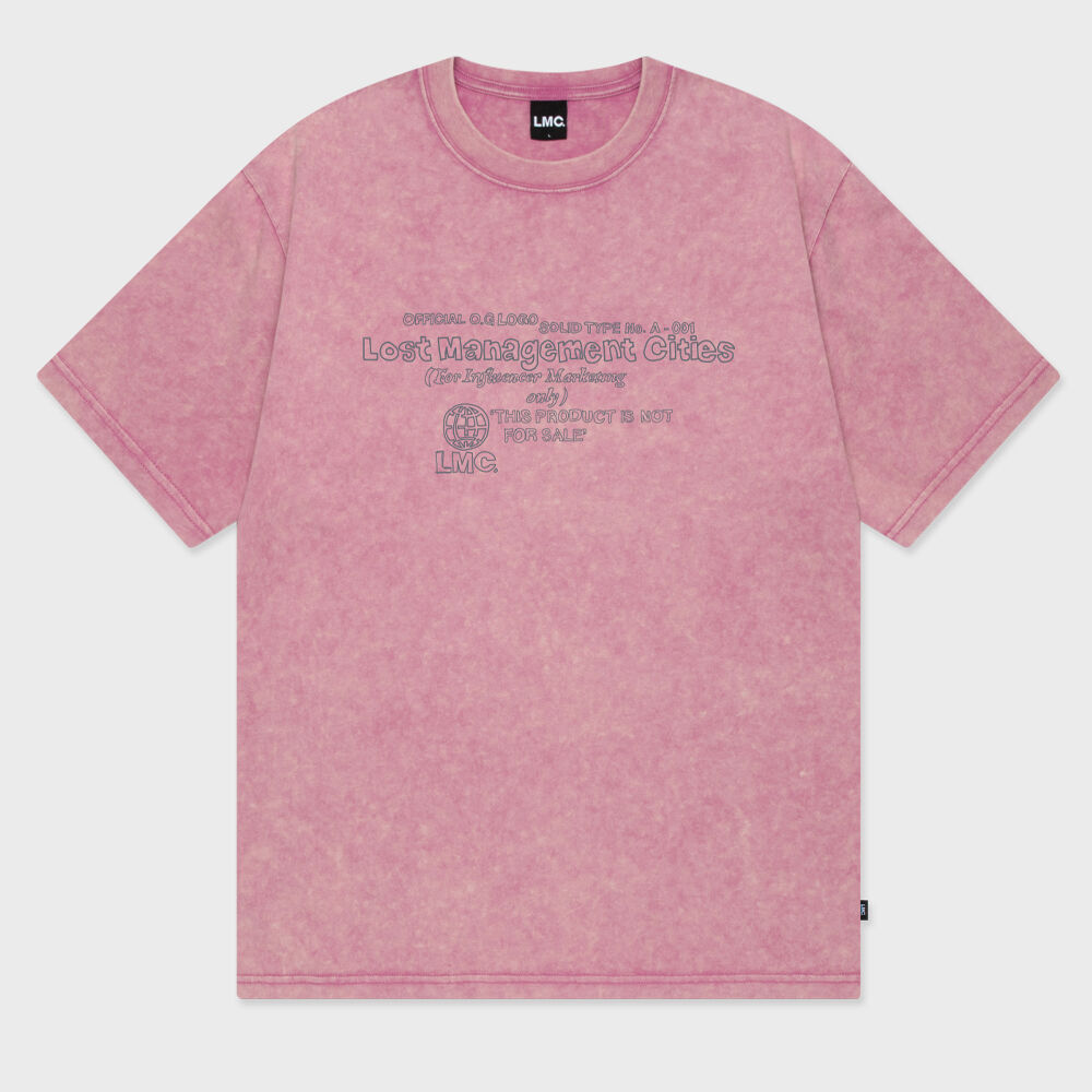 ACID WASHED DOODLE LOGO TEE dark pink - 감도 깊은 취향