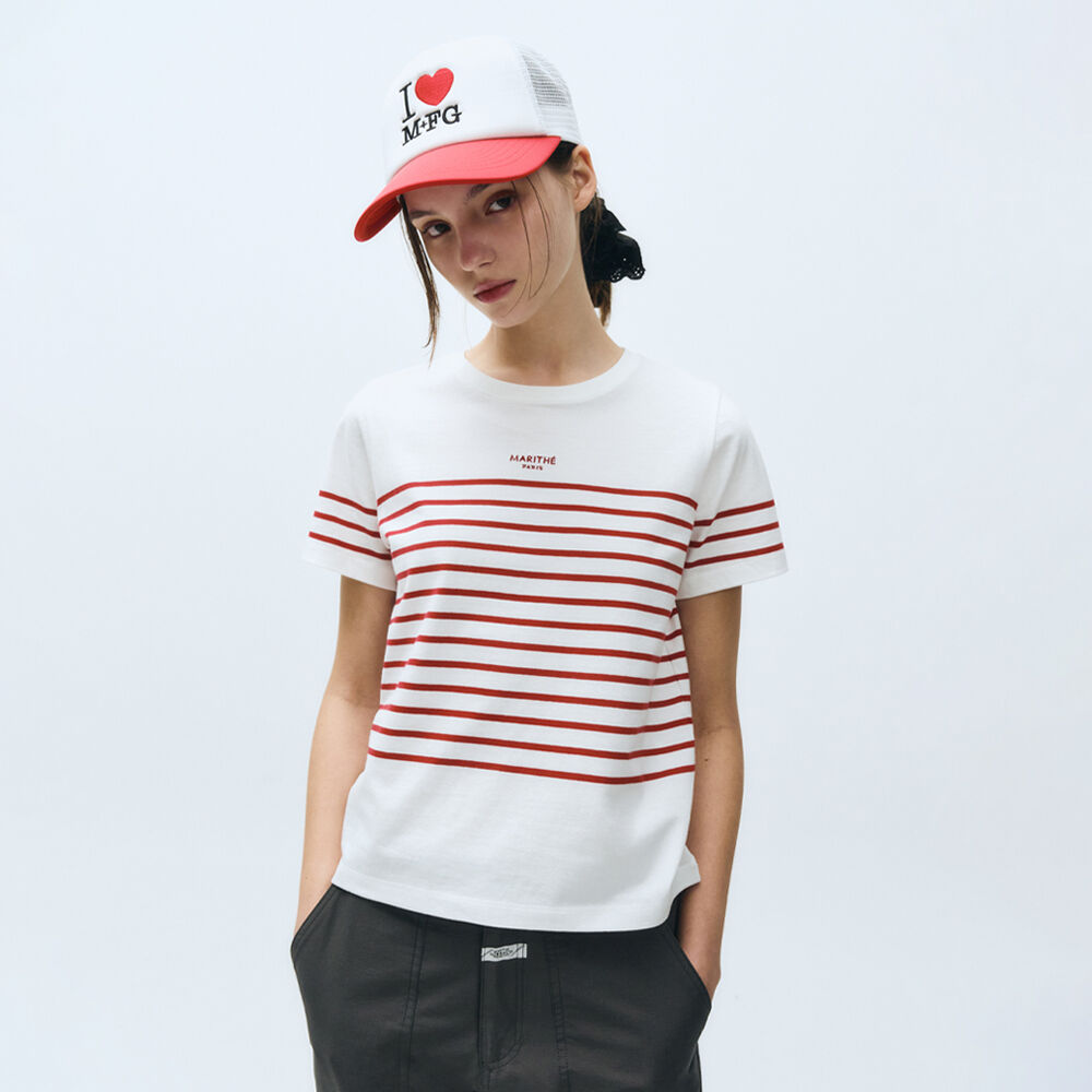 Tシャツ・カットソー MARITHE X MY MELODY W RINGER TEE 5BJH1555 MARITHE X MY MELODY W RINGER TEE white - MARITHÉ+FRANҪOIS