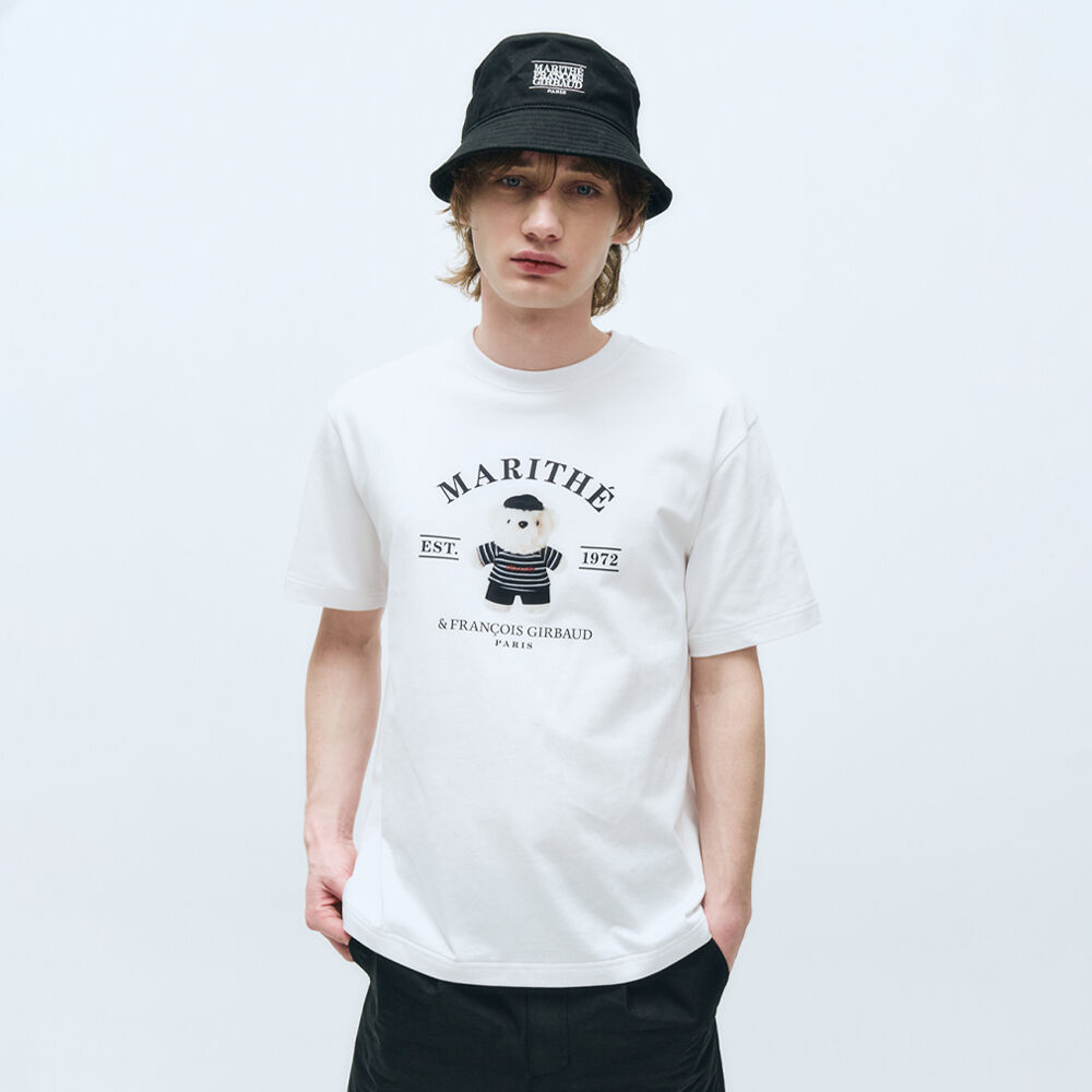 DOODLE BEAR IMAGE GRAPHIC TEE white - 감도 깊은 취향 셀렉트