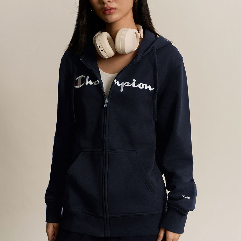 Brush Circle Logo Pullover Hood - Indigo Blue - 감도 깊은