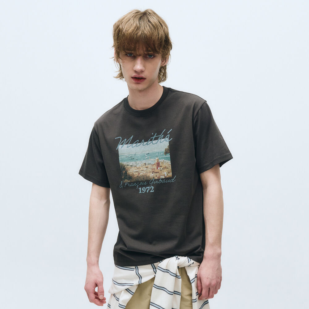 Tシャツ・カットソー SUMMER BEACH COLLAGE GRAPHIC HALF TEE SUMMER BEACH COLLAGE GRAPHIC HALF TEE charcoal - 감도 깊은