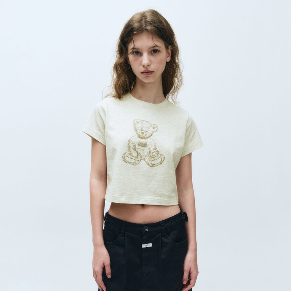 W DOODLE BEAR RAGLAN TEE light purple - 감도 깊은 취향