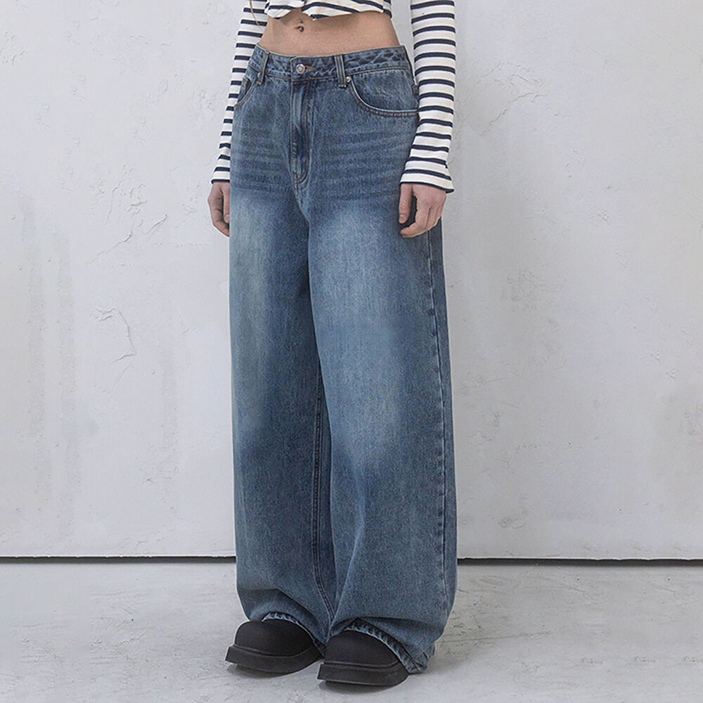 【Avandress】This is wide pants Knife Damage LIGHT BLUE This is wide pants Knife Damage LIGHT BLUE - 감도 깊은 취향