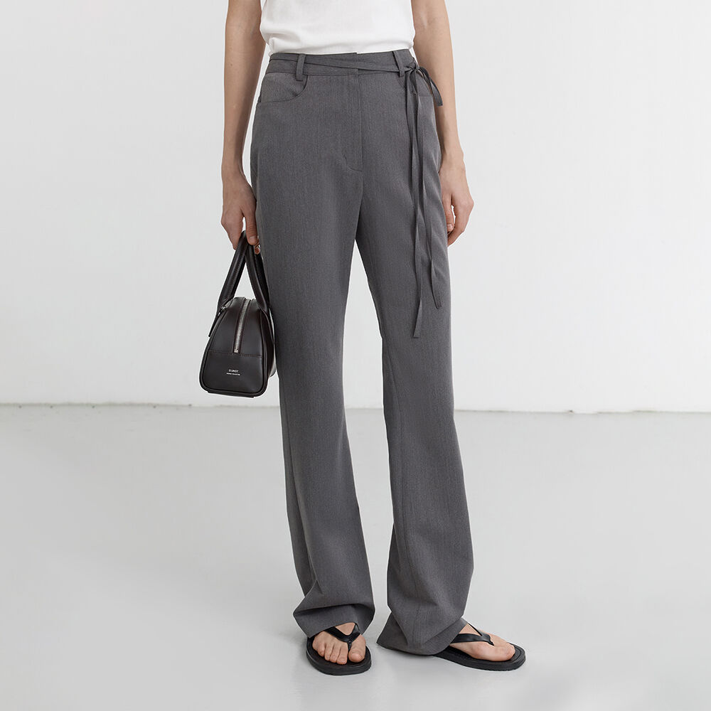 SLIM SEMI BOOT-CUT SLACKS CHARCOAL GREY_UDPA5B226CG - 감도 SLIM SEMI BOOT-CUT SLACKS CHARCOAL GREY_UDPA5B226CG - 감도