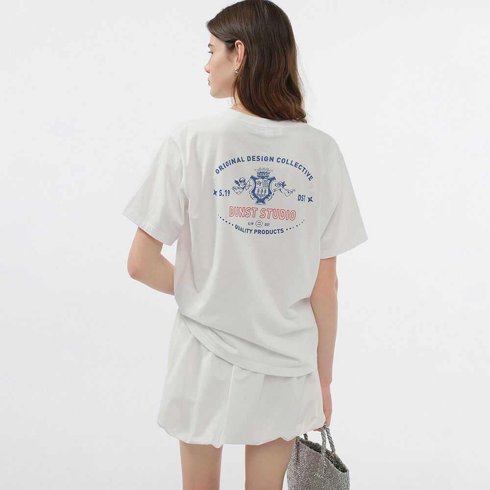★Dunst★ UNISEX CUPID ARCH LOGO TSHIRT LIGHT MELANGE GREY_U Melange gray t-shirt - Light Gray | Benetton