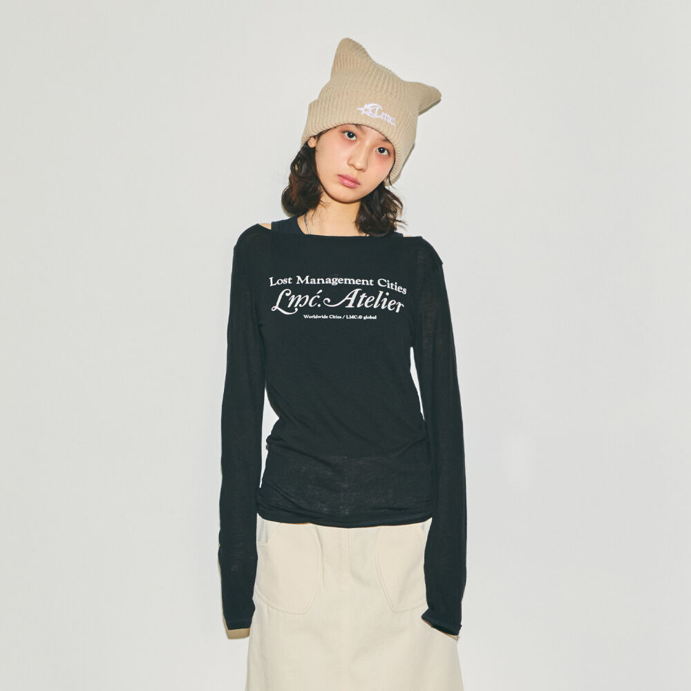 WM LMC ATELIER SHEER LONG SLV TEE black - 감도 깊은 취향
