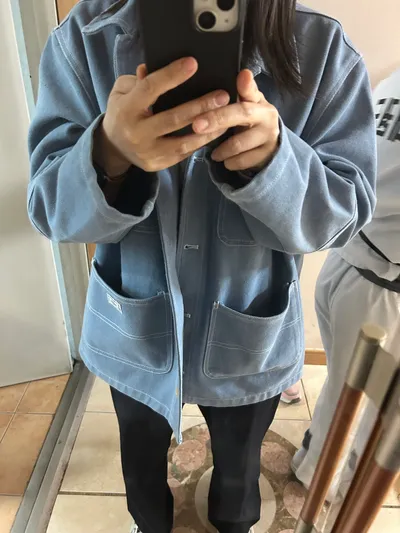◇RONRON◇ STITCH POINT OXFORD WORK JACKET BLUE STITCH POINT OXFORD WORK JACKET BLUE - RONRON 론론