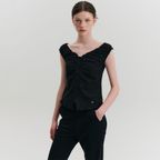 [29CM 단독]제니 브이넥 슬리브리스 블라우스_블랙 / JENIE V-NECK SLEEVELESS BLOUSE_BLACK