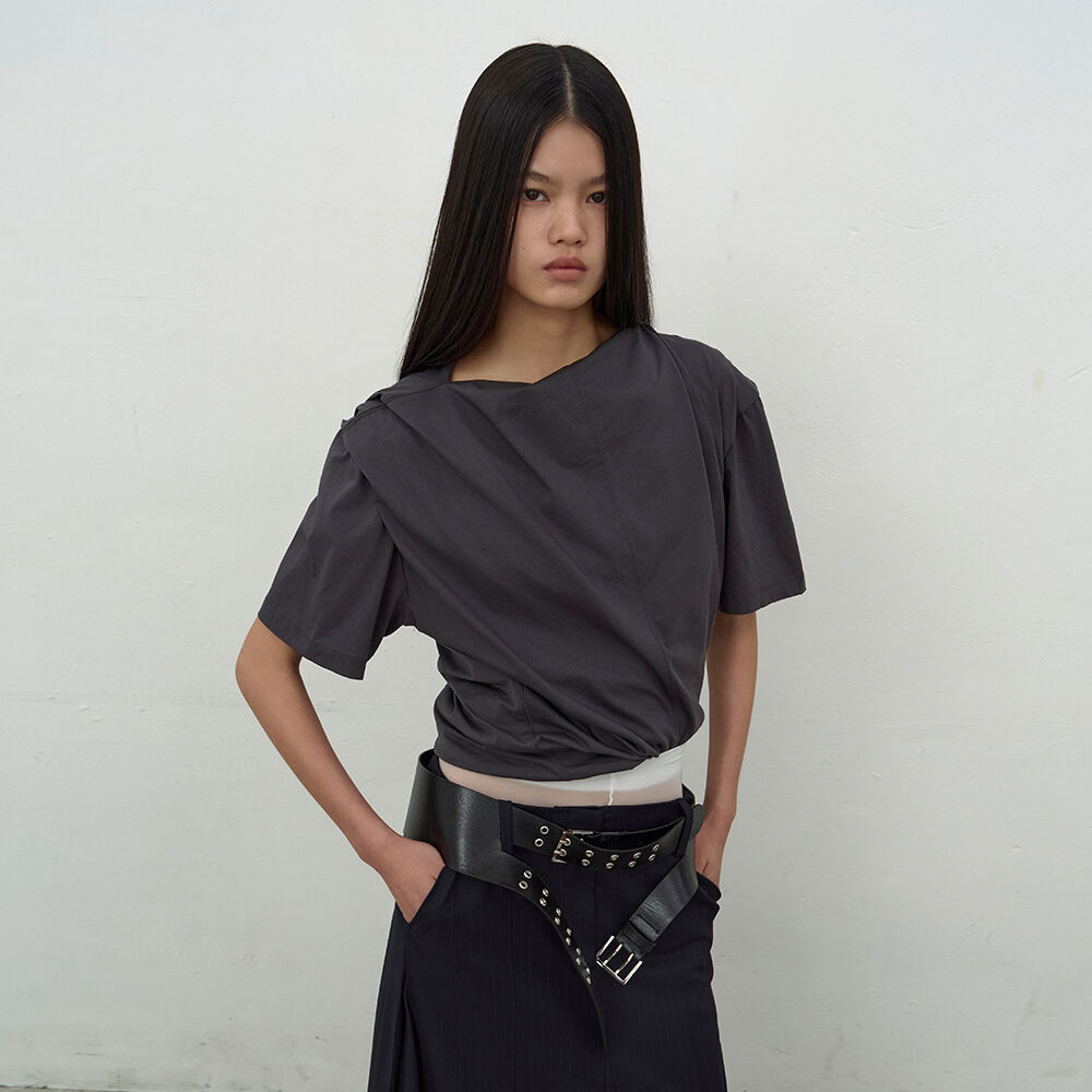 WIDE DOUBLE EYELET LEATHER BELT (BLACK) - 감도 깊은 취향