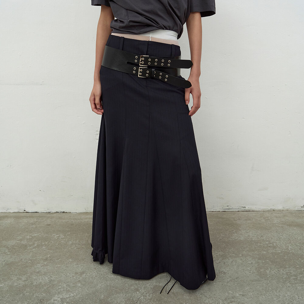 LCDC ♥ WIDE DOUBLE EYELET LEATHER BELT /追跡付 WIDE DOUBLE EYELET LEATHER BELT (BLACK) - 감도 깊은 취향