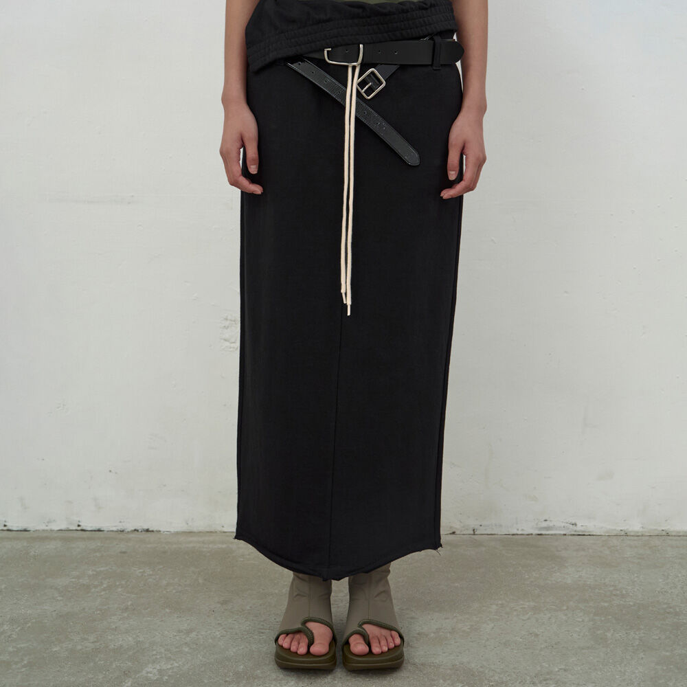 LCDC ♥ FOLD-OVER JERSEY SKIRT /追跡付 FOLD-OVER JERSEY SKIRT (BLACK)
