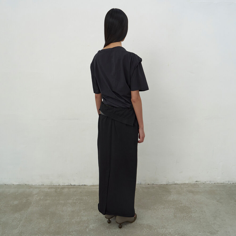 LCDC ♥ FOLD-OVER JERSEY SKIRT /追跡付 FOLD-OVER JERSEY SKIRT (BLACK) - 감도 깊은 취향 셀렉트샵 29CM