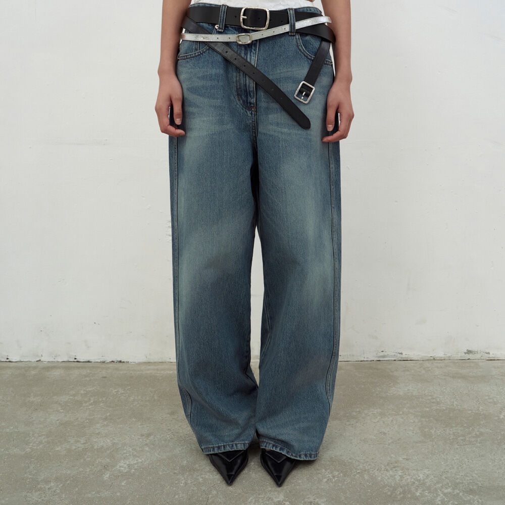 LCDC ♥ BLUE WASHED DART DETAIL DENIM /追跡付 BLUE WASHED DART DETAIL DENIM (BLUE)