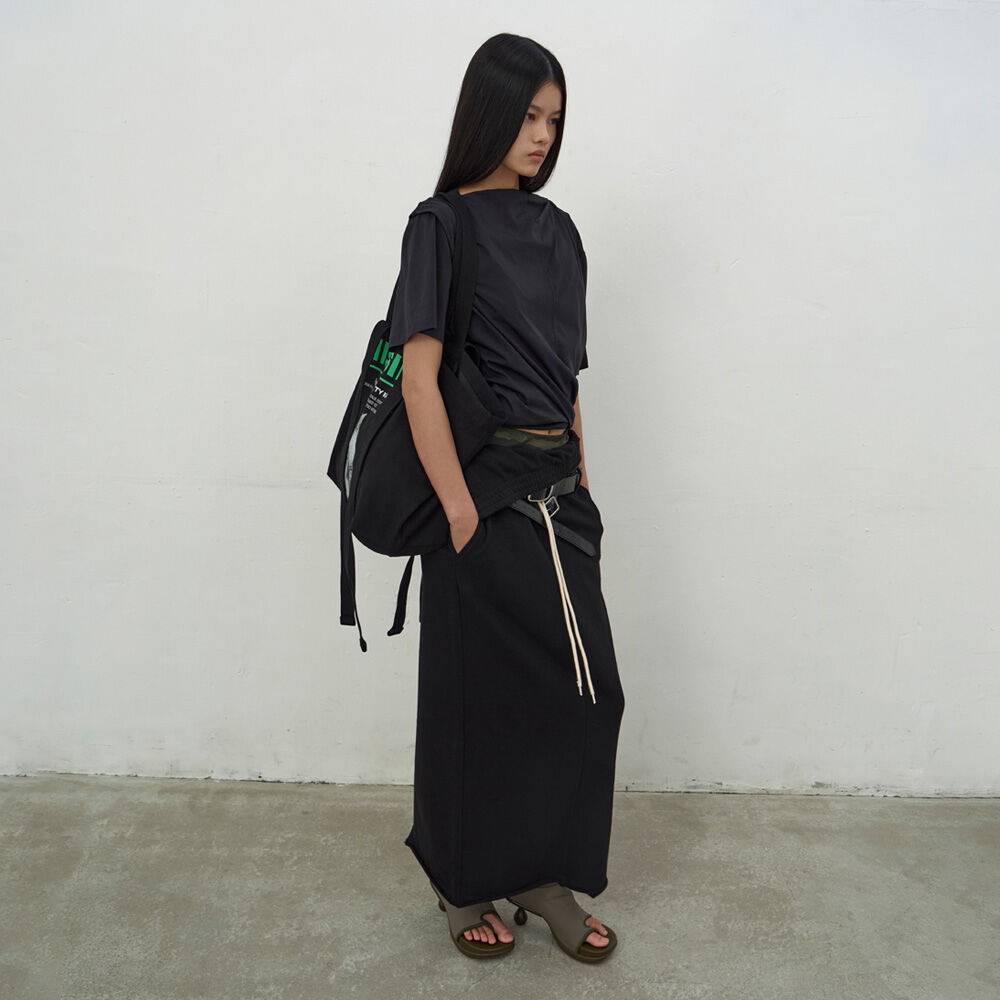LCDC ♥ FOLD-OVER JERSEY SKIRT /追跡付 FOLD-OVER JERSEY SKIRT (BLACK) - 감도 깊은 취향 셀렉트샵 29CM