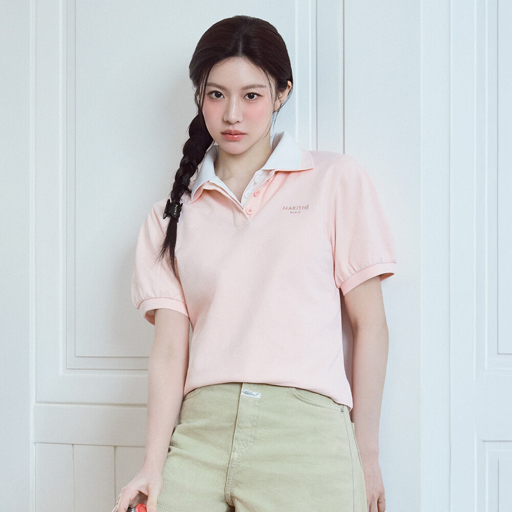 カネコイサオ　ピコフリル　美品　くすみピンク　フリルピンクパフスリーブTシャツ カネコイサオ ピコフリル 美品 くすみピンク フリルピンク