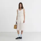 SHEER LAYERING DRESS WHITE FLOWER_UDDR5B222WT