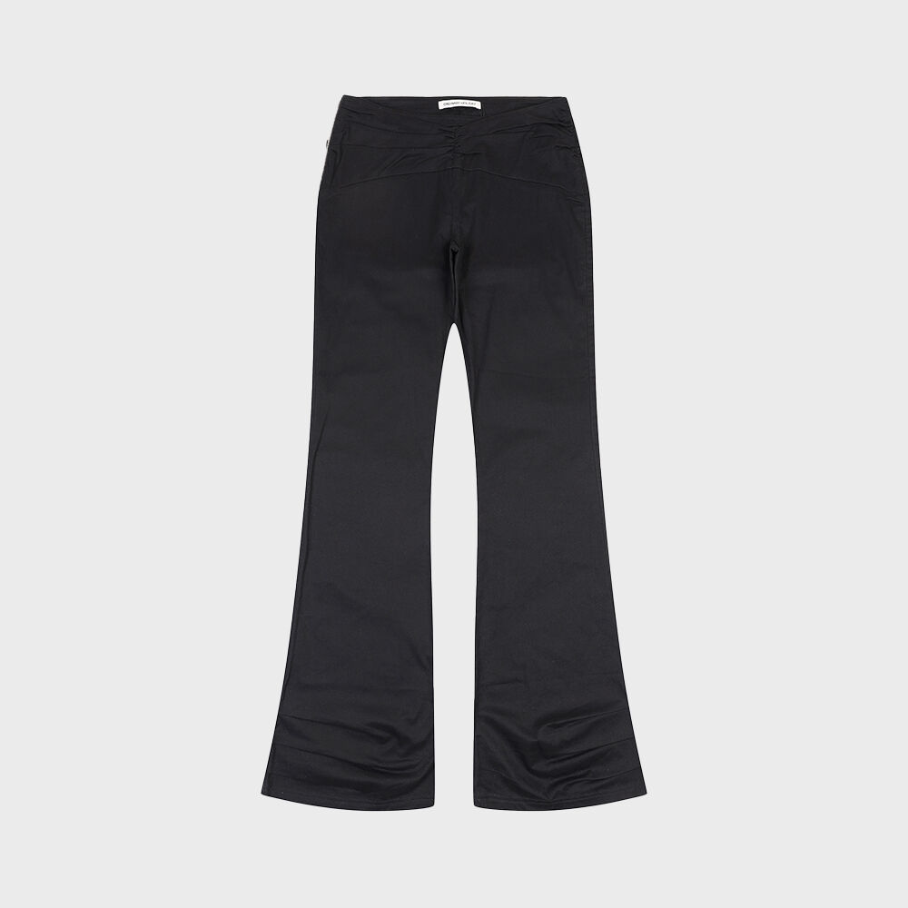 SHIRRING SPANDEX SLIM BOOTS CUT PANTS - BOKASHI BROWN - 감도