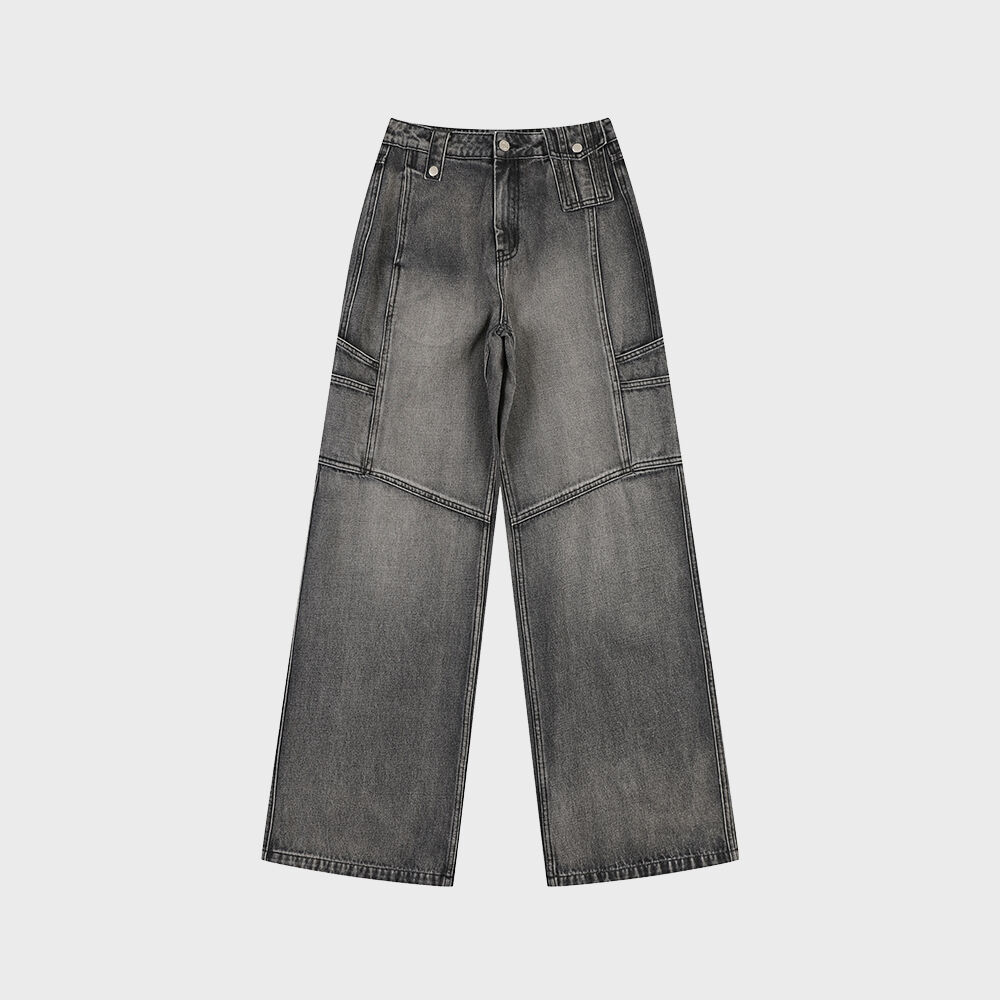 デニム・ジーパン [NICEGHOSTCLUB]CARPENTER CARGO WASHED JEANS_BLACK (NG2DFUD COPP40852MEN-