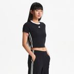 NBNEF2W112 / WOMEN 트랙 크롭 링거티셔츠 (BLACK)